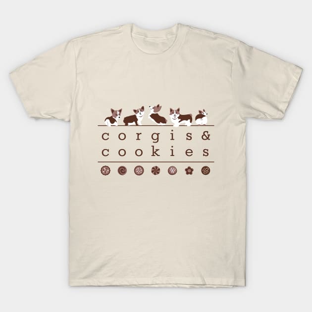 Corgis and Cookies T-Shirt by NeddyBetty